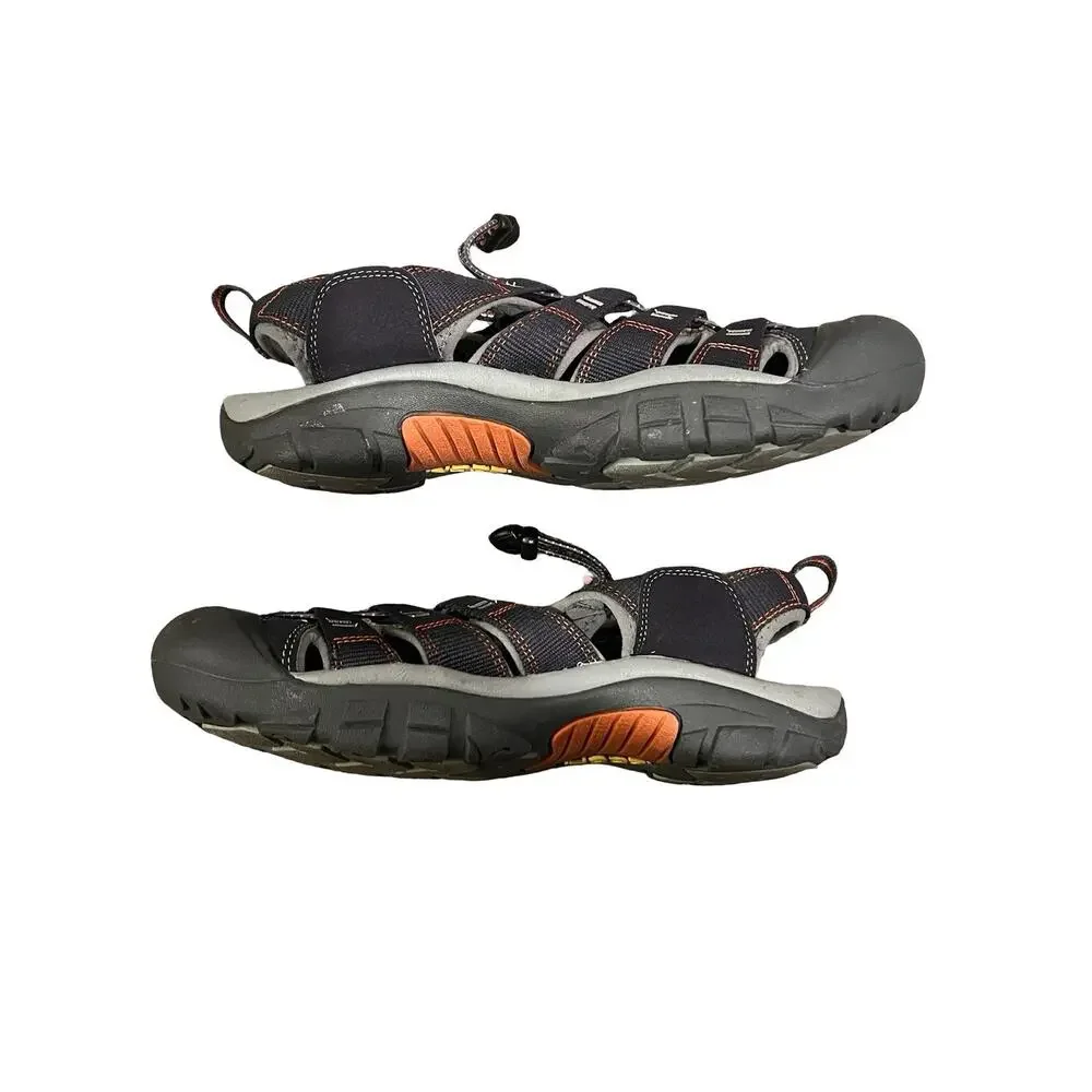 KEEN Newport H2 Waterproof Hiking Sandals Men’s 10 Black Orange Trail